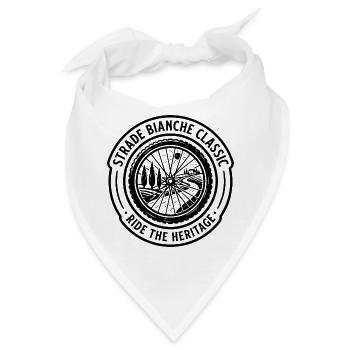 Vintage Fahrradrad Holzschnitt-Emblemdruck - Bandana - Weiß - Vorne