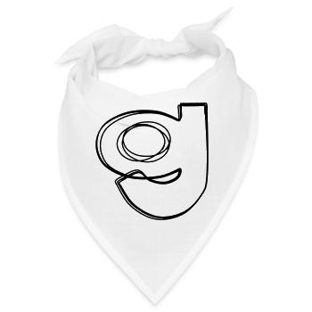 Kleinbuchstabe g handgezeichnet - Bandana - Weiß - Vorne