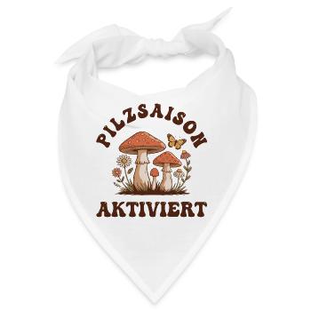 Pilzsaison Aktiv – Pilze Sammeln - Bandana - Weiß - Vorne