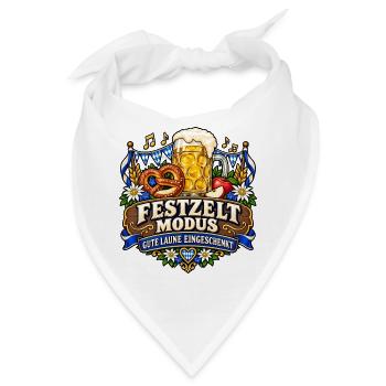 Festzelt-Modus – Gute Laune eingeschenkt - Bandana - Weiß - Vorne