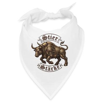 Steampunk Stier Stärke - Bandana - Weiß - Vorne
