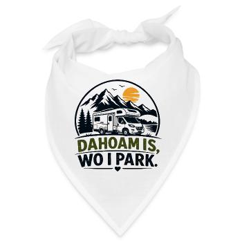 Dahoam is, wo i park, Daheim ist, wo ich parke - Bandana - Weiß - Vorne