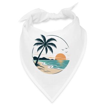 Tropical Sunset – Palme, Strand & Meer Urlaubsdesi - Bandana - Weiß - Vorne