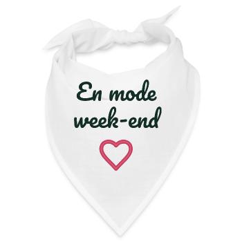 WOCHENENDE. HUMOR. LUSTIG. KOMISCH. ZITAT. HERZ - Bandana - Weiß - Vorne