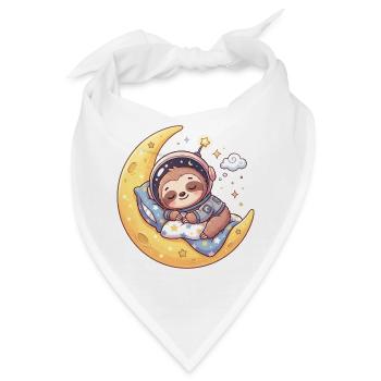 Ein süßes Faultier im Weltraum, Mondschlaf - Bandana - Weiß - Vorne