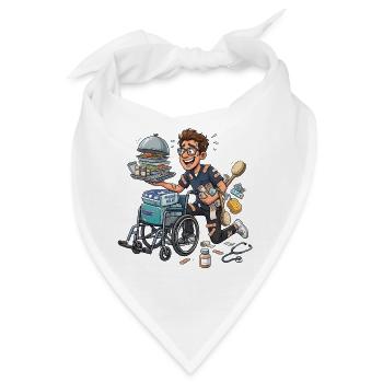 Pflegeheld im Einsatz Chaos Humor - Bandana - Weiß - Vorne