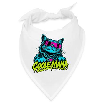 Coole Mama Katze Neon-Grafik - Bandana - Weiß - Vorne