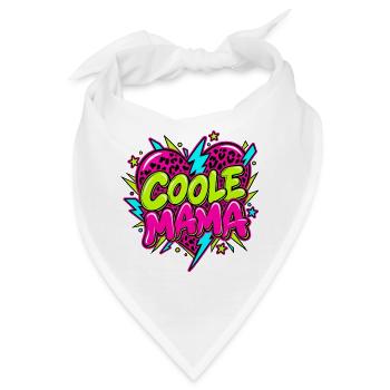 Coole Mama Neonherz Leoparden - Bandana - Weiß - Vorne