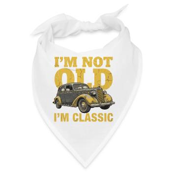 Oldtimer Classic Car Vintage Auto Lustiges Motiv - Bandana - Weiß - Vorne