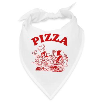 Pizza Pizzabäcker Koch Gastronomie Lustiges Motiv - Bandana - Weiß - Vorne