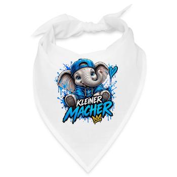 Kleiner Macher Elefant - Bandana - Weiß - Vorne