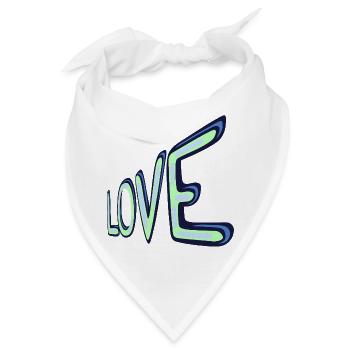 Liebes Neon Schriftzug - Bandana - Weiß - Vorne