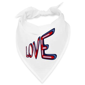 Liebe im Neon-Retro-Stil - Bandana - Weiß - Vorne