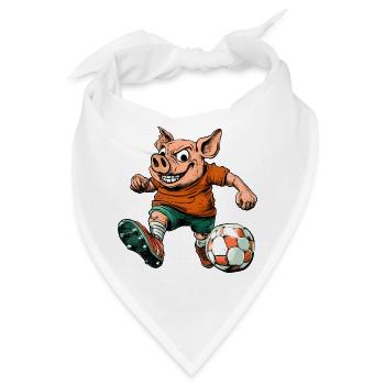 Schweine Fussball - Bandana - Weiß - Vorne