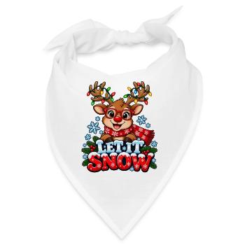 Let It Snow – Rentier mit Weihnachtslichtern - Bandana - Weiß - Vorne