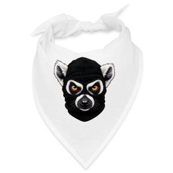 Katta mit Sturmhaube – Frecher Lemur - Bandana - Weiß - Vorne