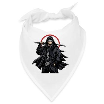 Schwarzer Ninja mit Klinge - Bandana - Weiß - Vorne