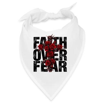 Faith Over Fear Jesus Christliches Motiv Geschenk - Bandana - Weiß - Vorne