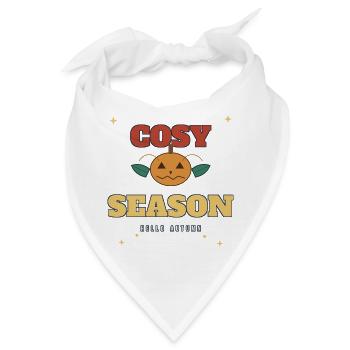 Gemütlicher Kürbis Hallo Herbst - Bandana - Weiß - Vorne