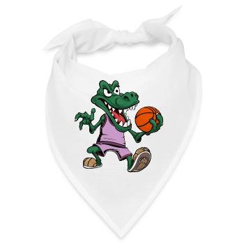 Alligator Basketball Krokodil - Bandana - Weiß - Vorne