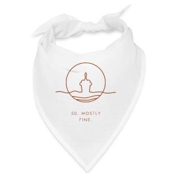 50. Geburtstagsgeschenk – 50. Meistens in Ordnung. - Bandana - Weiß - Vorne