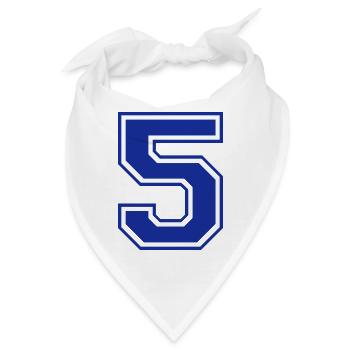 5 - Nummer - Zahl - Bandana - Weiß - Vorne