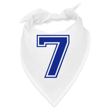 7 - Nummer - Zahl - Bandana - Weiß - Vorne