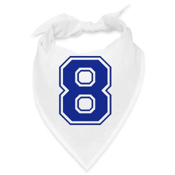 8 - Nummer - Zahl - Bandana - Weiß - Vorne