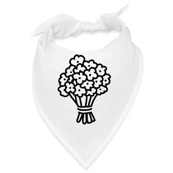 Blumenstrauß - Line - Bandana - Weiß - Vorne
