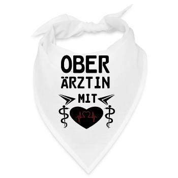 Oberärztin mit Herz Geschenk - Bandana - Weiß - Vorne