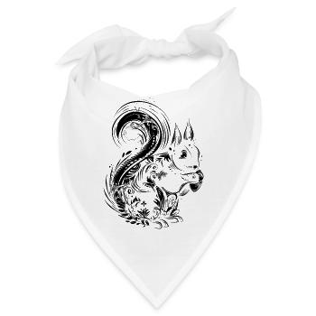 Eichhörnchen mit Eichel in den Pfoten - Bandana - Weiß - Vorne