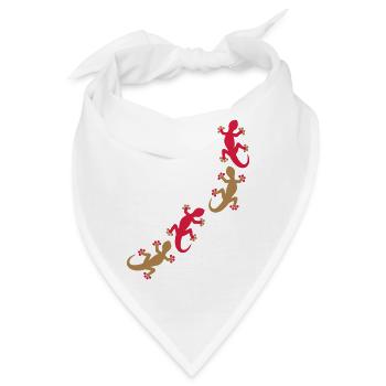 Vier Geckos 2c - Bandana - Weiß - Vorne