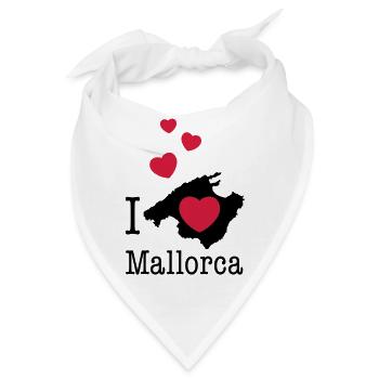 Mallorca Balearen Spanien Palme Ferieninsel Urlaub - Bandana - Weiß - Vorne