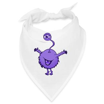 Monster lila mit einem Auge - Bandana - Weiß - Vorne