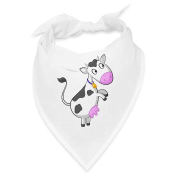 Neugierige Comic Kuh - Bandana - Weiß - Vorne