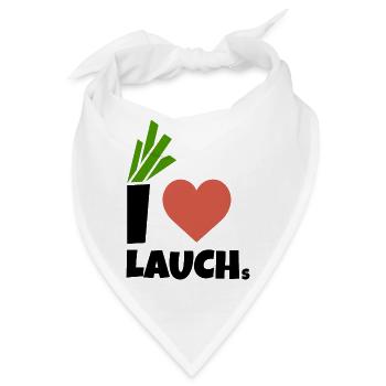 i love lauch | ich liebe lauchs - Bandana - Weiß - Vorne