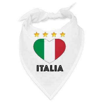 Italien Herz Shirt zur WM - Bandana - Weiß - Vorne