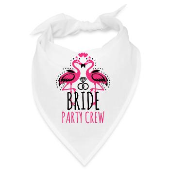 Bride Braut Party Crew JGA Flamingos Eheringe 103 - Bandana - Weiß - Vorne