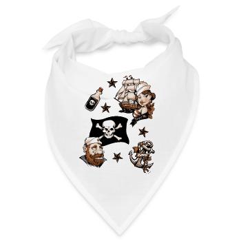 Seemann Liebe Tattoo - Bandana - Weiß - Vorne