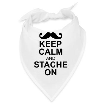 keep calm moustache - Bandana - Weiß - Vorne