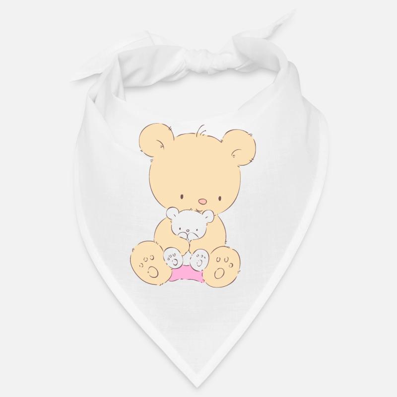 Bear with Teddy Bear - Bandana - Weiß