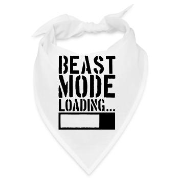 Caution Beast Mode Loading - Bandana - Weiß - Vorne