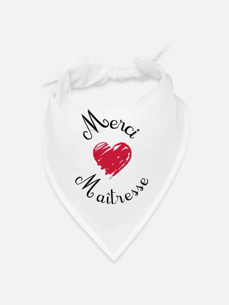 merci maîtresse cadeau fin année - Bandana - blanc