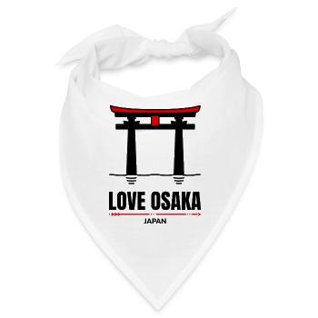 I Love Osaka - Ich liebe Osaka - Bandana - Weiß - Vorne