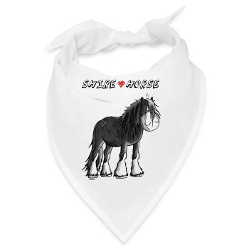 Da steht ein Shire Horse - Bandana - Weiß - Vorne