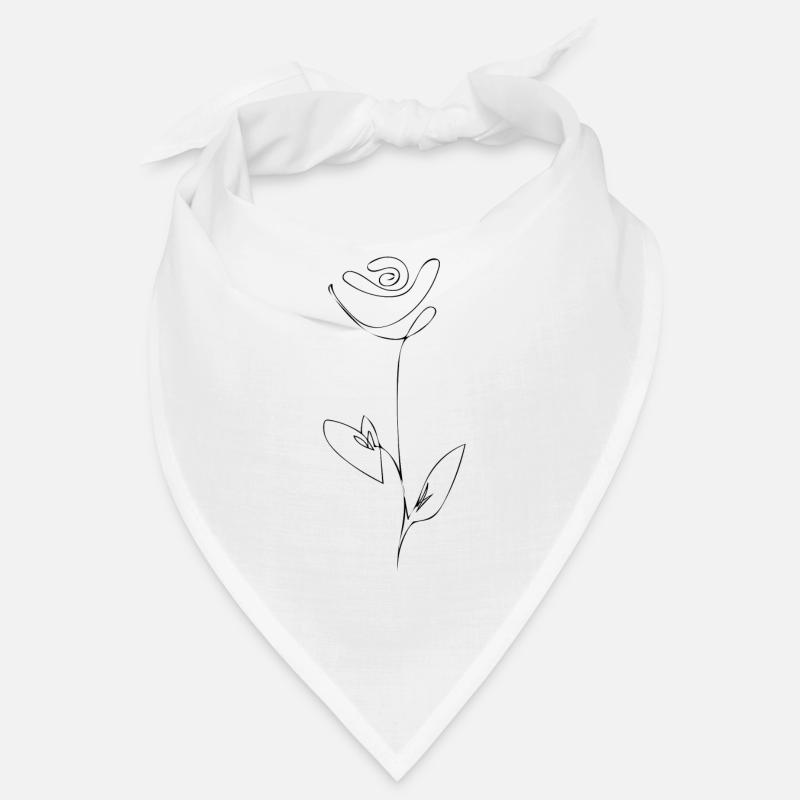 Flower - Line Art - One line drawing Bandana