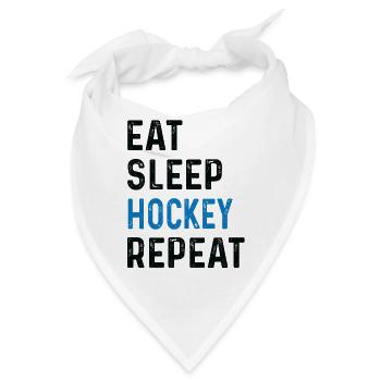 Eat Sleep Hockey Repeat Shirt Teamsport - Bandana - Weiß - Vorne