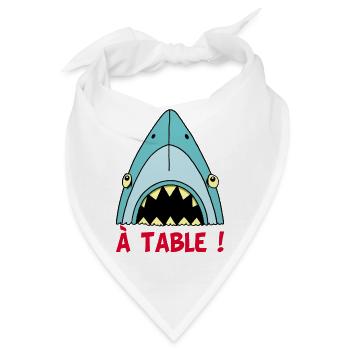Hungriger Hai! - Bandana - Weiß - Vorne