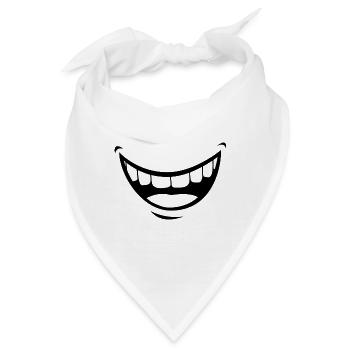 Lächelnschutzmaske - lustiges Lächeln covid - Bandana - Weiß - Vorne