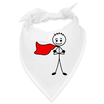 Heldenjunge mit rotem Umhang - Bandana - Weiß - Vorne